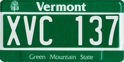 VT license plate XVC137