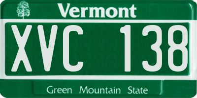 VT license plate XVC138