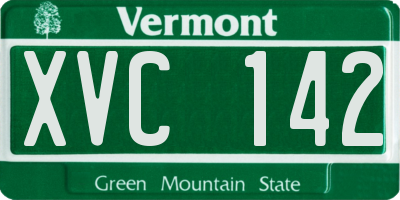 VT license plate XVC142