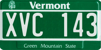 VT license plate XVC143
