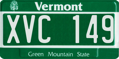 VT license plate XVC149