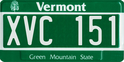 VT license plate XVC151