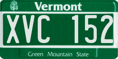 VT license plate XVC152