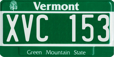 VT license plate XVC153