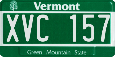 VT license plate XVC157