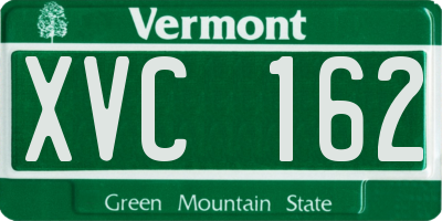 VT license plate XVC162