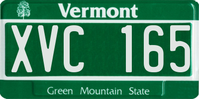 VT license plate XVC165
