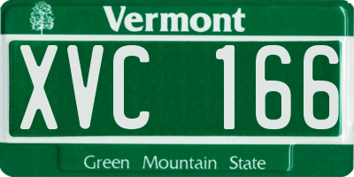 VT license plate XVC166