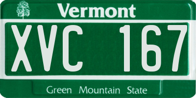 VT license plate XVC167