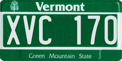 VT license plate XVC170