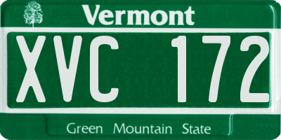VT license plate XVC172
