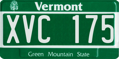 VT license plate XVC175