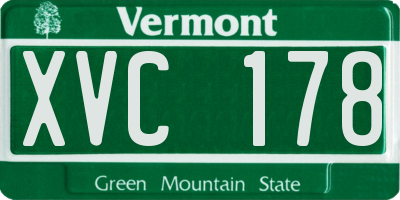 VT license plate XVC178