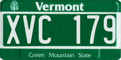 VT license plate XVC179