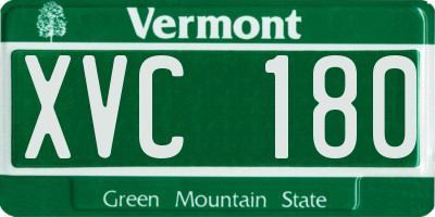 VT license plate XVC180