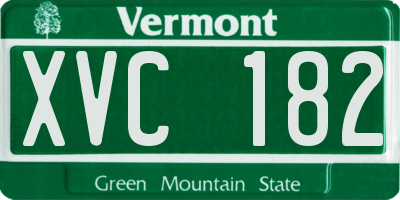 VT license plate XVC182