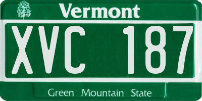 VT license plate XVC187