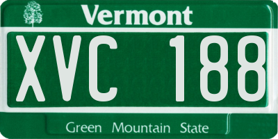 VT license plate XVC188