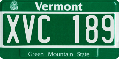 VT license plate XVC189