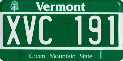 VT license plate XVC191