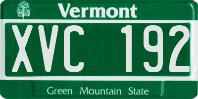 VT license plate XVC192