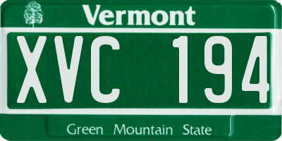 VT license plate XVC194