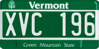 VT license plate XVC196