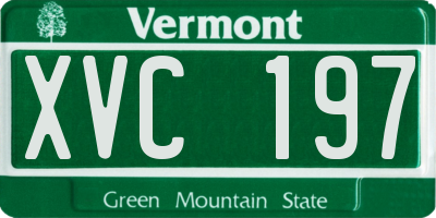 VT license plate XVC197