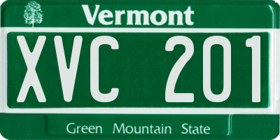 VT license plate XVC201