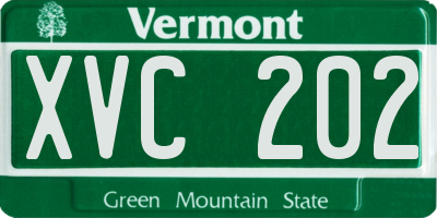 VT license plate XVC202