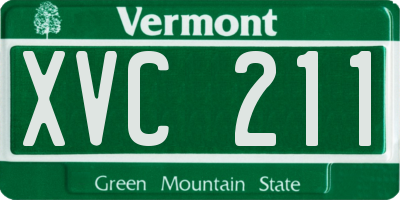 VT license plate XVC211
