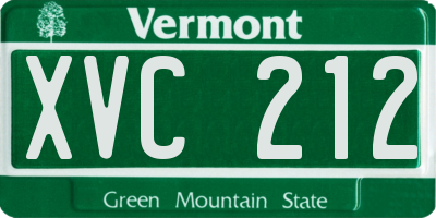 VT license plate XVC212