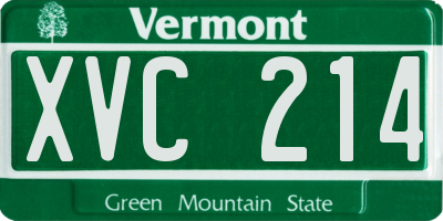 VT license plate XVC214
