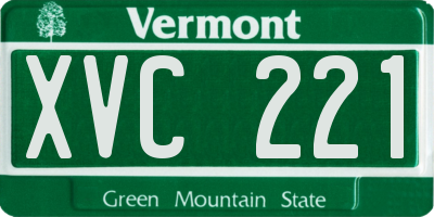 VT license plate XVC221