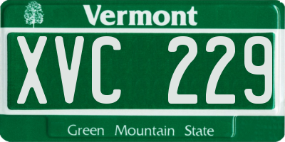 VT license plate XVC229