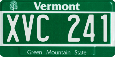VT license plate XVC241
