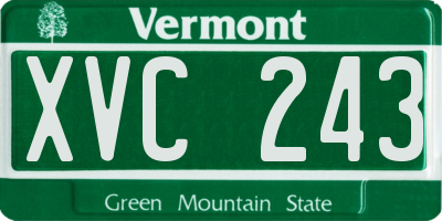 VT license plate XVC243
