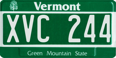 VT license plate XVC244