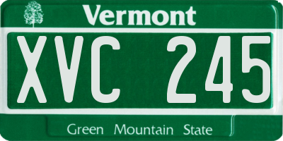 VT license plate XVC245