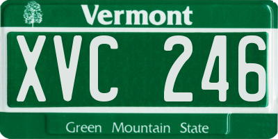 VT license plate XVC246