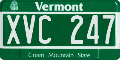 VT license plate XVC247