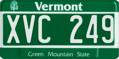 VT license plate XVC249