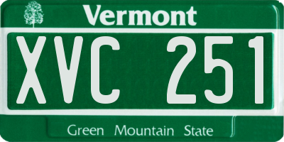 VT license plate XVC251