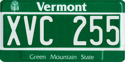 VT license plate XVC255