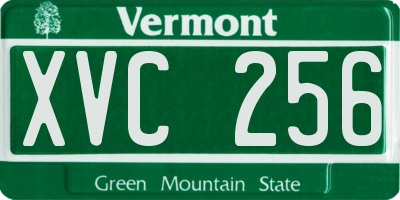VT license plate XVC256