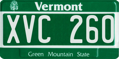 VT license plate XVC260