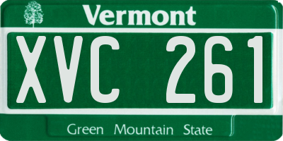 VT license plate XVC261