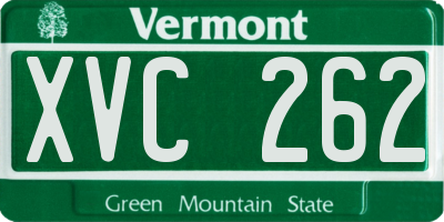 VT license plate XVC262