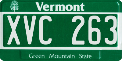 VT license plate XVC263