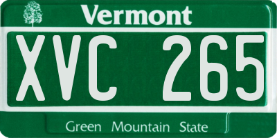 VT license plate XVC265